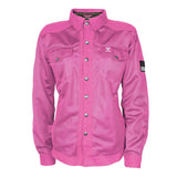 Protective Summer Mesh Shirt for Women - Pink Solid with Pads