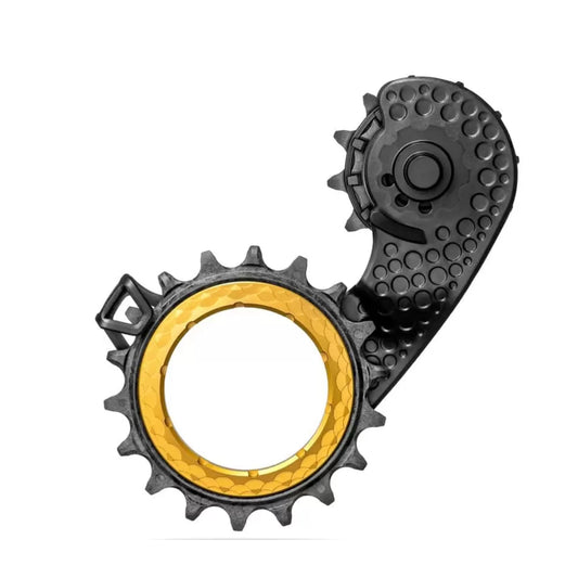 Absolute Black Carbon-Ceramic Hollow Cage SRAM AXS Gold