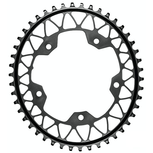 absoluteBLACK Oval 110 BCD Gravel Chainring - 44t 110 BCD 5-Bolt Narrow-Wide BLK