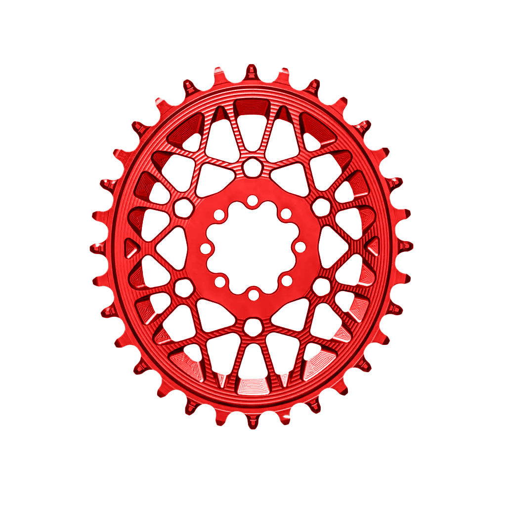 Absolute Black Oval SRAM T-Type DM 8-Hole Boost Chainring 28T Red