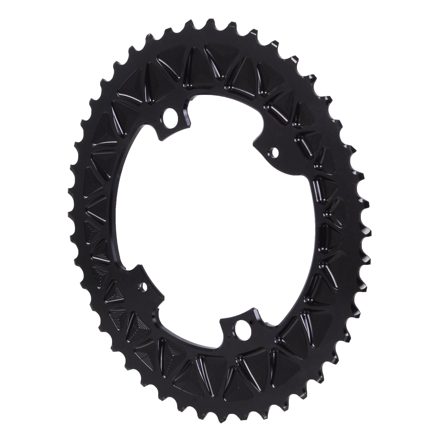 absoluteBLACK Premium Sub-Compact Oval 110 BCD Road Outer Chainring - 46t 110 Shimano Asymmetric BCD 4-Bolt BLK