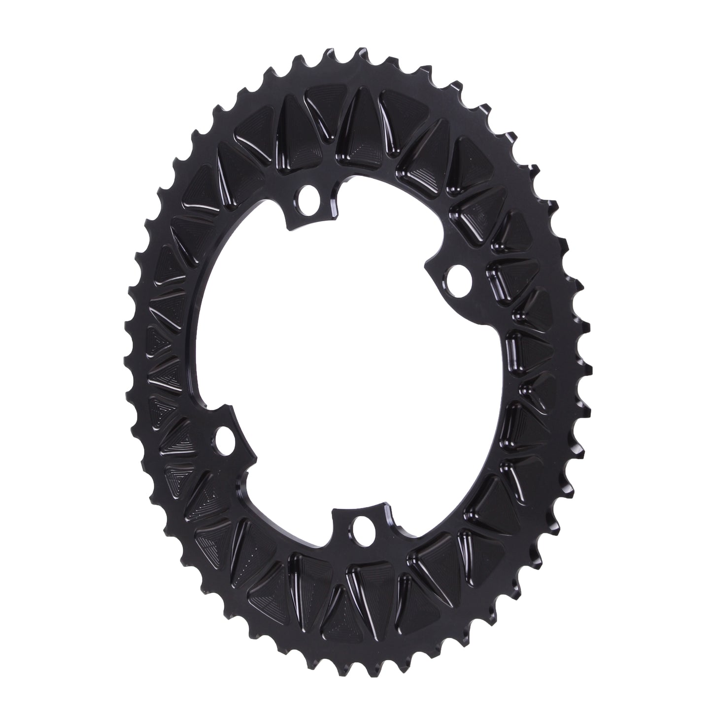 absoluteBLACK Premium Sub-Compact Oval 110 BCD Road Outer Chainring - 48t 110 Shimano Asymmetric BCD 4-Bolt BLK