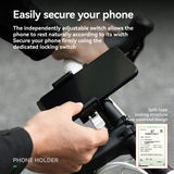 Aluminum Anti-Shake Cell Bike Phone Holder, Motorcycle Phone Mount for 2.56–3.74"
