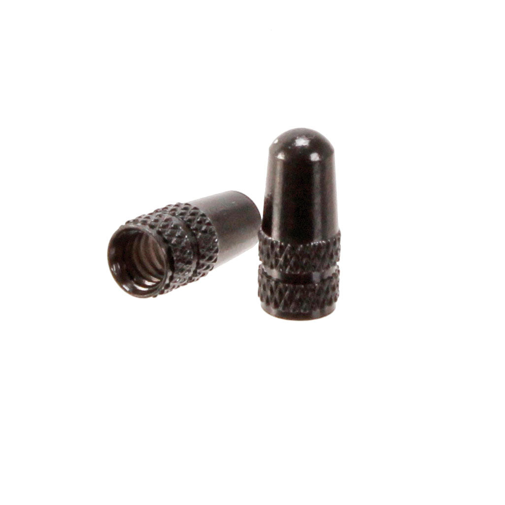 Alligator Alloy Valve Cap Presta Black - Pair