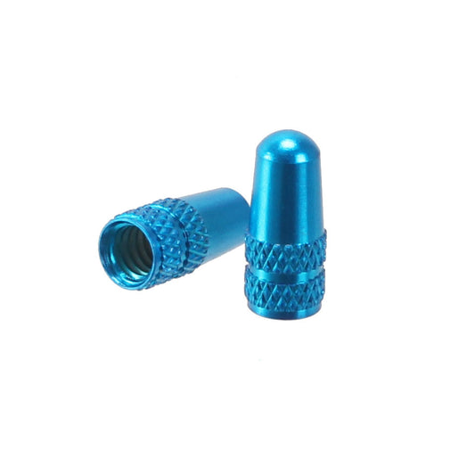 Alligator Alloy Valve Cap Presta Blue - Pair