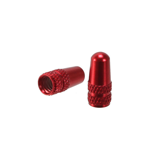 Alligator Alloy Valve Cap Presta Red - Pair