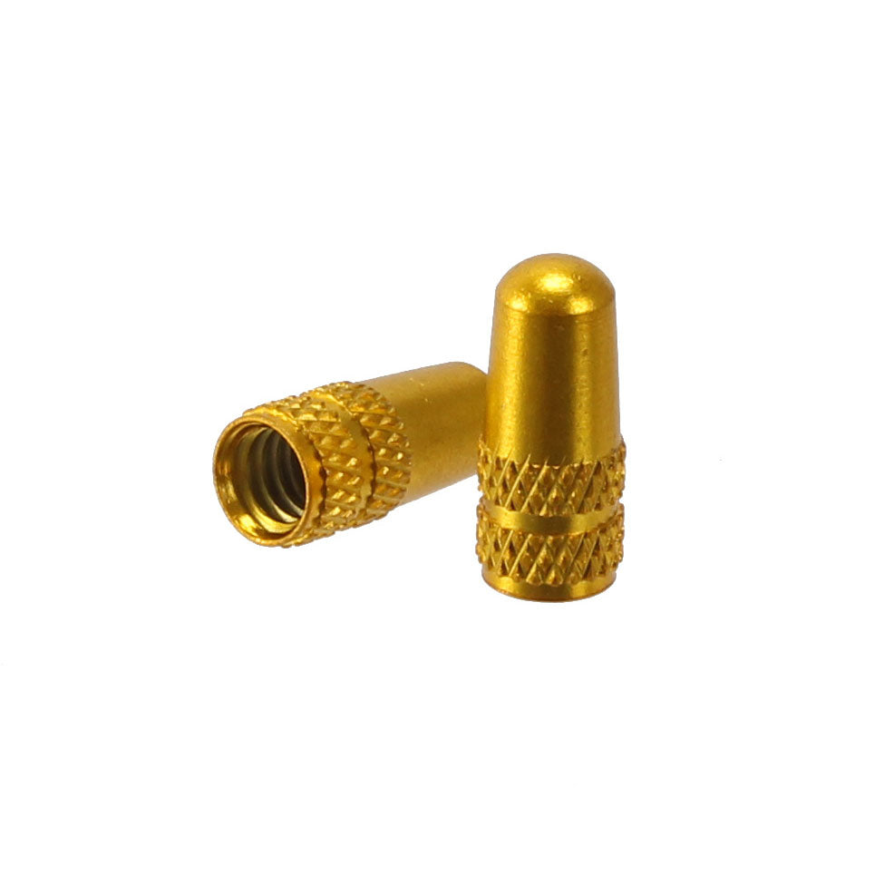 Alligator Alloy Valve Cap Presta Gold - Pair