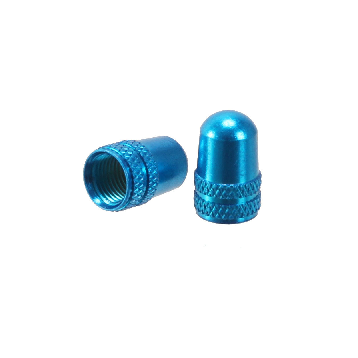 Alligator Alloy Valve Cap Schrader Blue - Pair