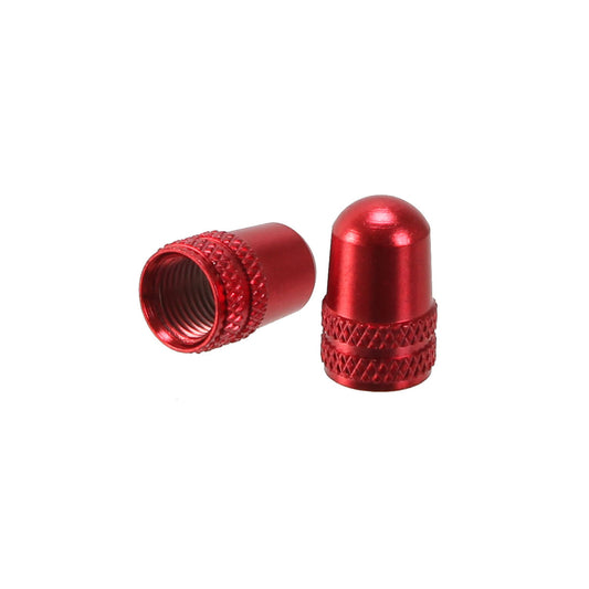 Alligator Alloy Valve Cap Schrader Red - Pair