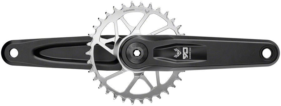 SRAM Eagle 90 T-Type Wide Crankset - 155mm 12-Speed 32t Chainring Direct Mount 2-Guards DUB Spindle Interface BLK/Silver