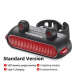Frog Tail Light USB 6 Modes Brake Light