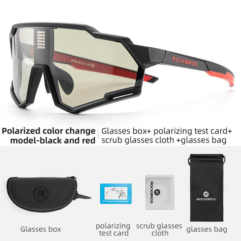 ROCKBROS Cycling Photochromic Glasses Electronic Color Changing SunGlasses Clear