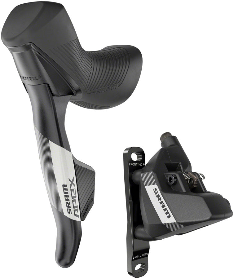 SRAM Apex AXS eTap Shift/Brake Lever Hydraulic Disc Brake Caliper - Left/Front 12-Speed Flat Mount 20mm Offset BLK D1