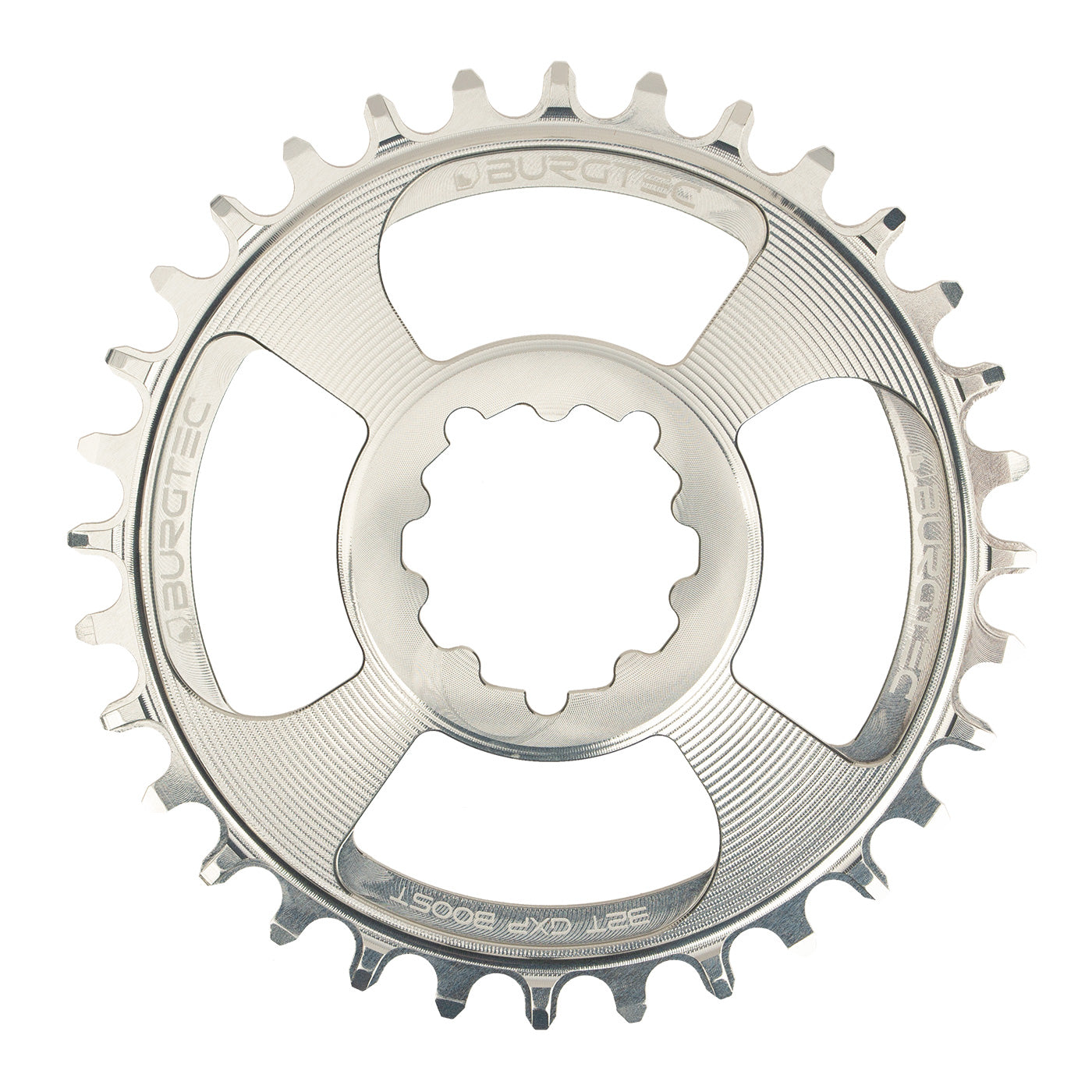 Burgtec GXP Boost 3mm Thick Thin Chainring 30T Rhodium Silv