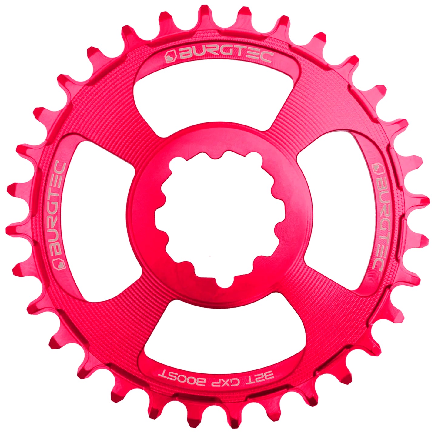 Burgtec GXP Boost 3mm Thick Thin Chainring 30T Toxic Pink