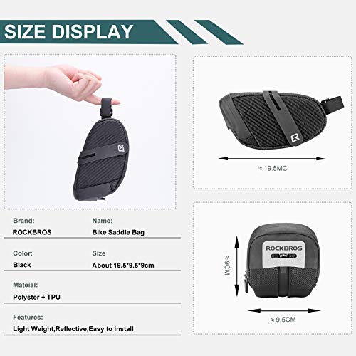Bike Saddle Bag Strap-on Cycling Wedge Pack 0.75L