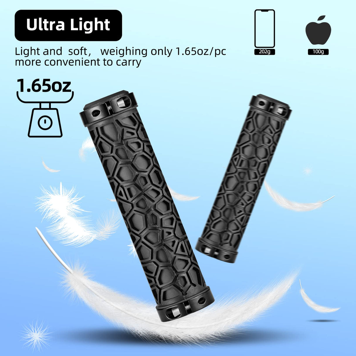 ROCKBROS Bike Handlebar Grips Double Lock-on Non-Slip Grips for MTB, BMX 22.2mm