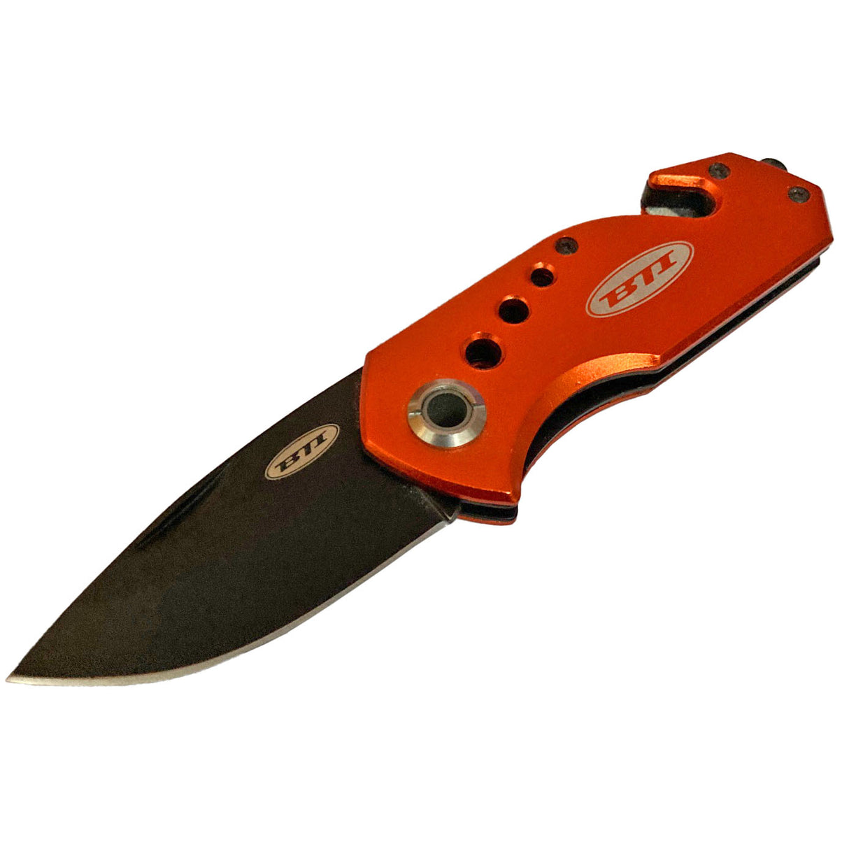 Tactical Locking Pocket Knife w/Clip, Aluminum, Orange