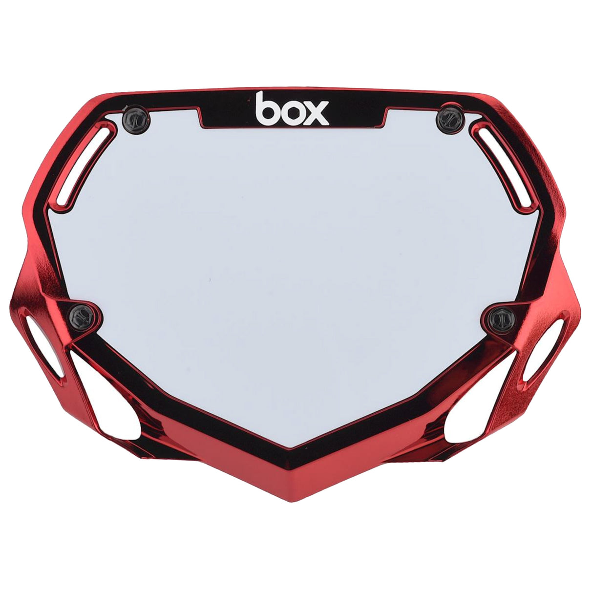 Box Two Number Plate, Red Chrome - Small