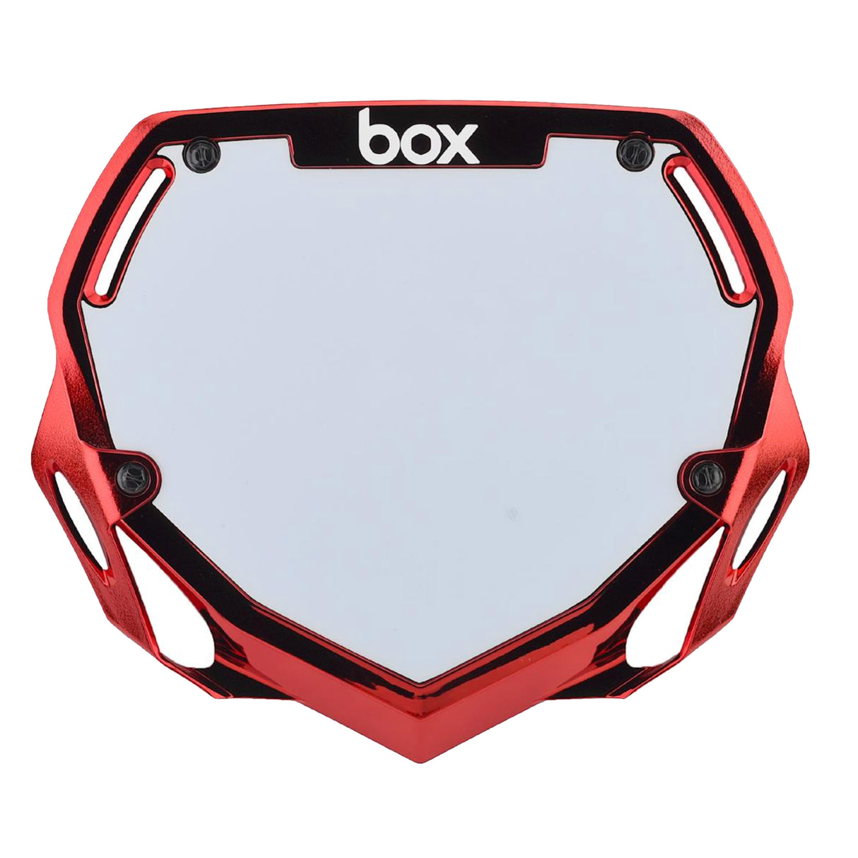 Box Two Number Plate, Red Chrome - Large