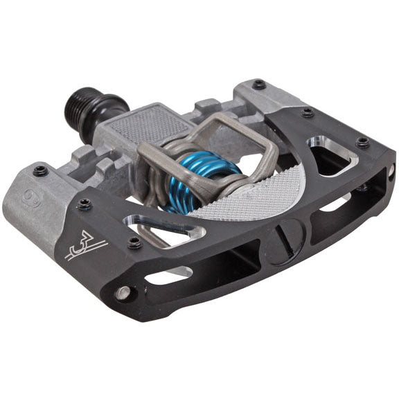 Crankbrothers Mallet 3 Pedals - Dual Sided Clipless Platform Aluminum 9/16" Raw /BLK/Blue