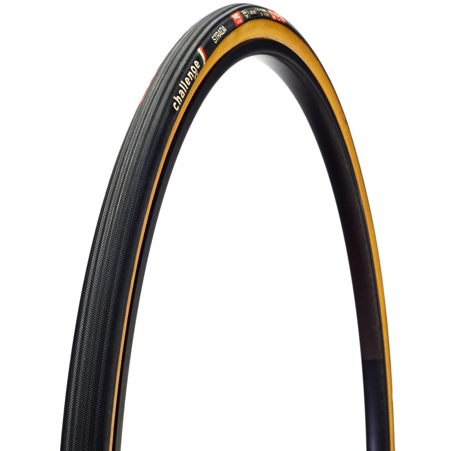 Challenge Tire Strada Pro Tubular Tire 700x25 Black/tanwall