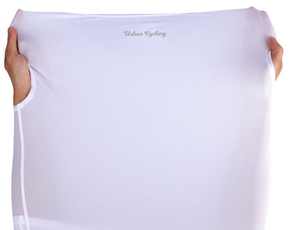 Men's Mesh Base Layer - White Sleeveless Cycling Undershirt