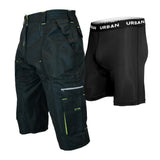 DK Gravel Shorts I 1/2 Pants Long MTB Baggy Shorts with 7 Pockets, Side Vents