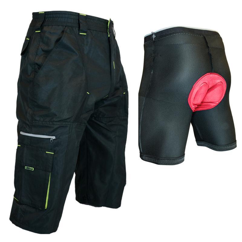 DK Gravel Shorts I 1/2 Pants Long MTB Baggy Shorts with 7 Pockets, Side Vents