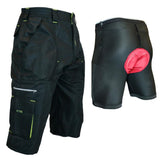 DK Gravel Shorts I 1/2 Pants Long MTB Baggy Shorts with 7 Pockets, Side Vents