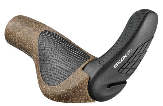 Ergon GP3 BioKork Grips - Lock-On Large Black/Tan