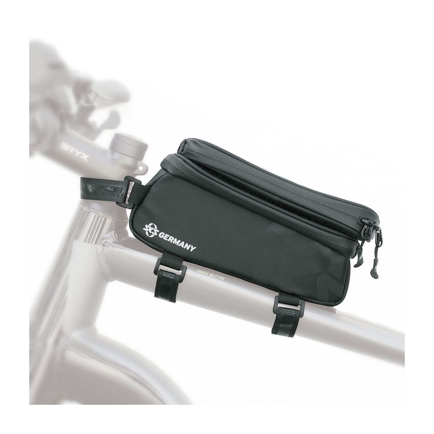 SKS Explorer Smart Top Tube Bag 1.4L Strap Mount Black