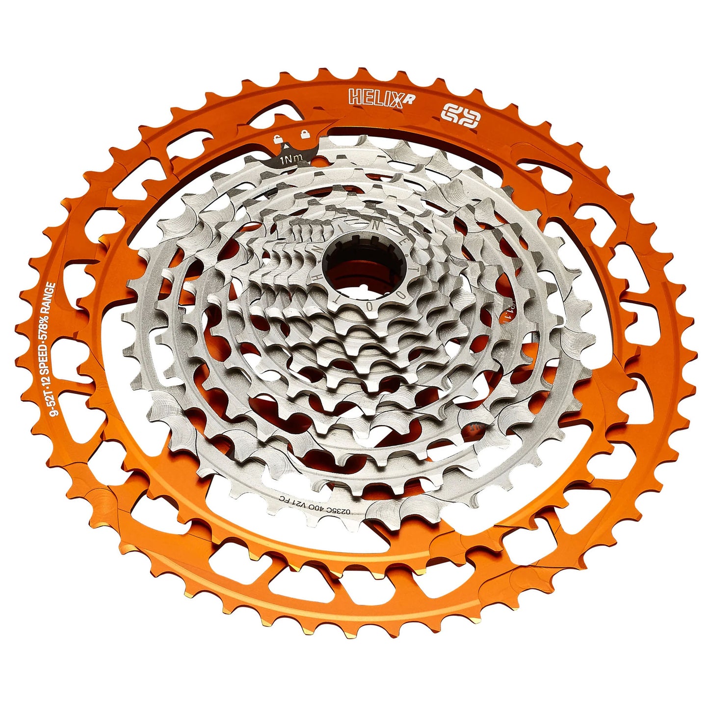 e*thirteen Helix Race Cassette - 12-Speed 9-52t Naranja