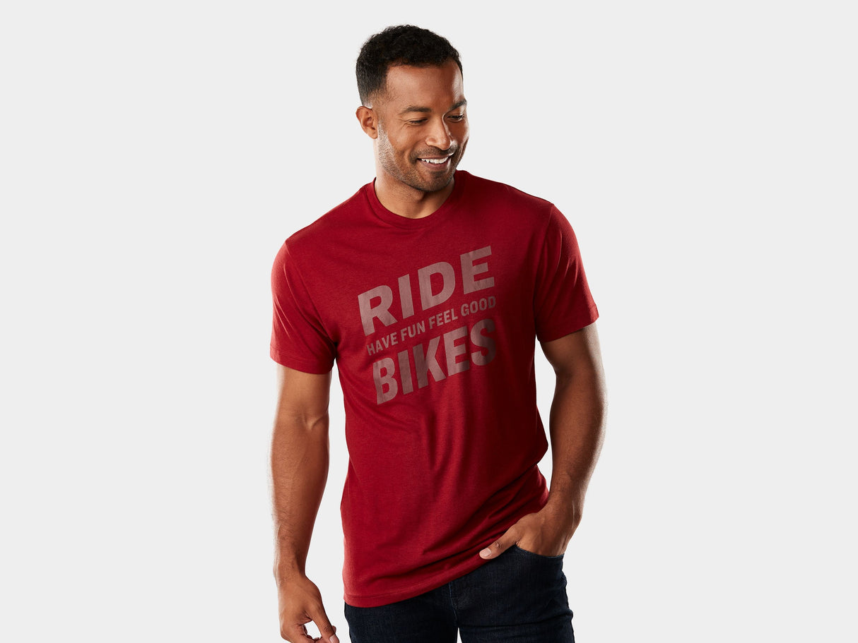 Trek Ride Bike Have Fun Feel Good Tee Large Dark Red Shirt