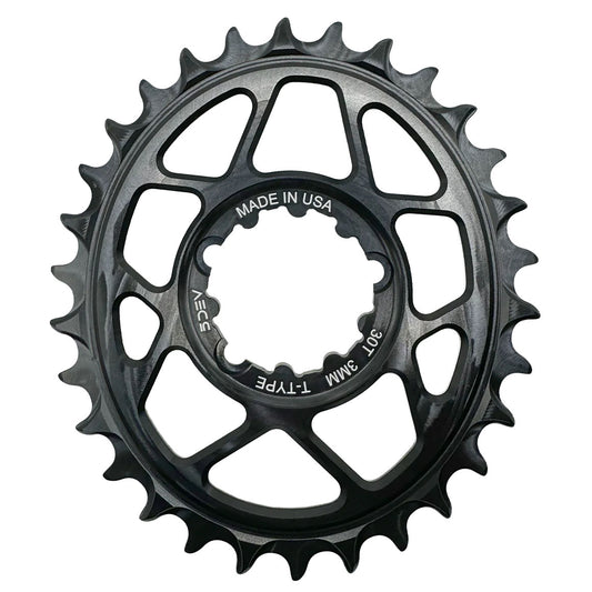 5Dev T-Type Oval 3-Bolt Chainring 3mm Offset 30T Black