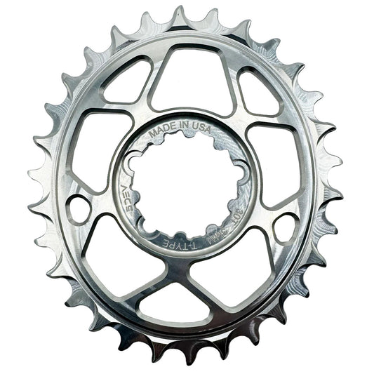 5Dev T-Type Oval 3-Bolt Chainring 3mm Offset 30T Silver