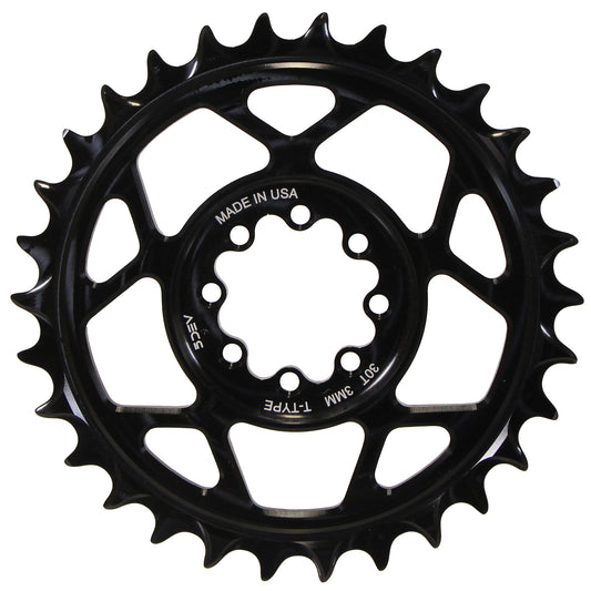 5Dev T-Type 8-Bolt Chainring 3mm Offset 30T Black