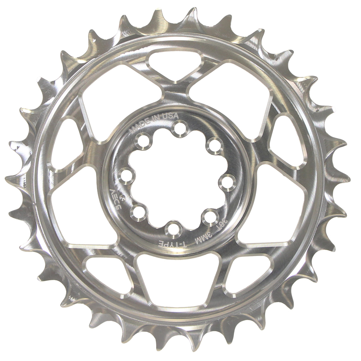 T-Type 8-Bolt Chainring, 3mm Offset, 30T, Clear