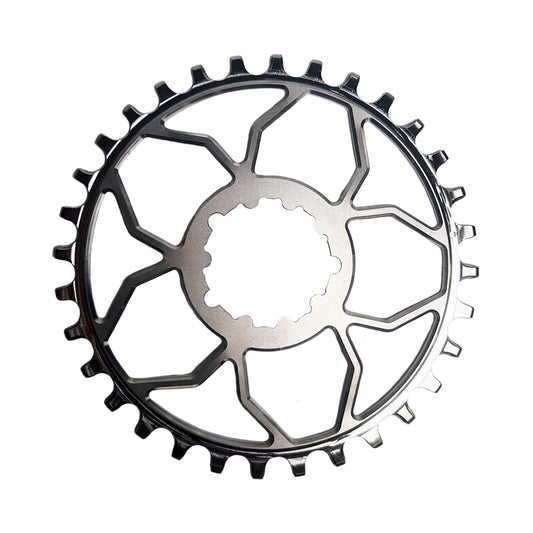 5Dev Titanium 3-Bolt Chainring 3mm Offset 30T Raw/Silver