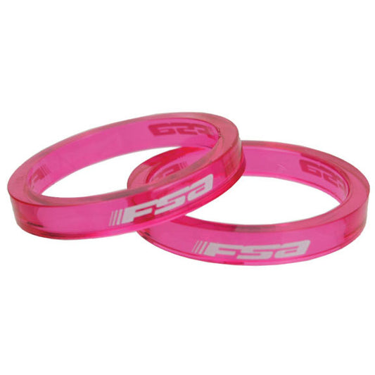 FSA PolyCarb Headset Spacer 1-1/8"x5mm Pink 10/C