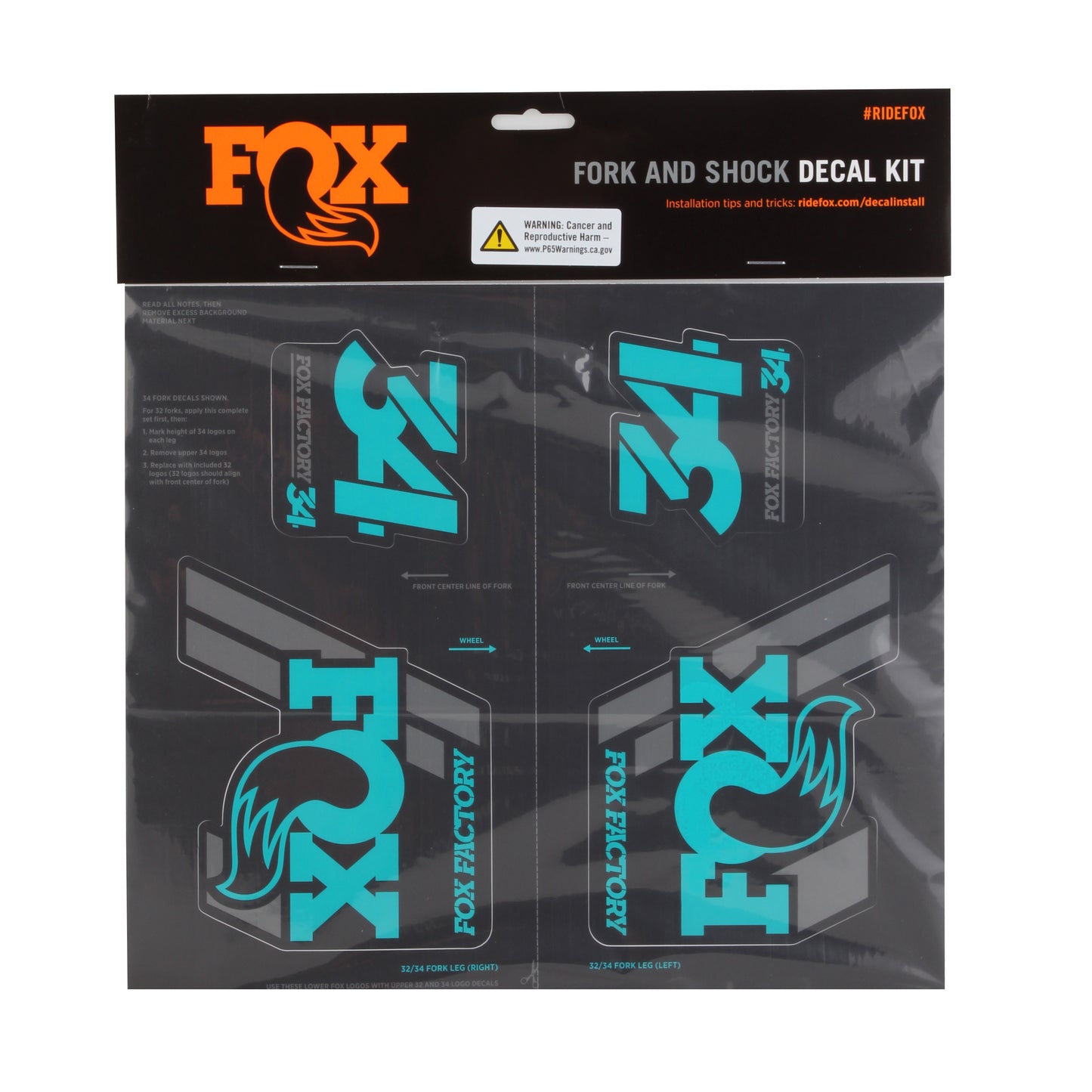 Fox Shox Heritage Decal Kit Turquoise