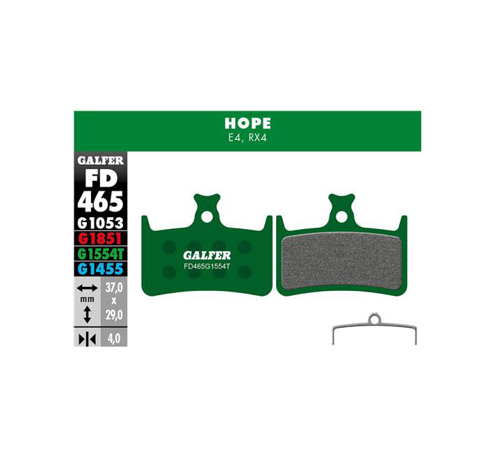 Galfer Hope E4 RX4-SH Disc Brake Pads - Pro Compound