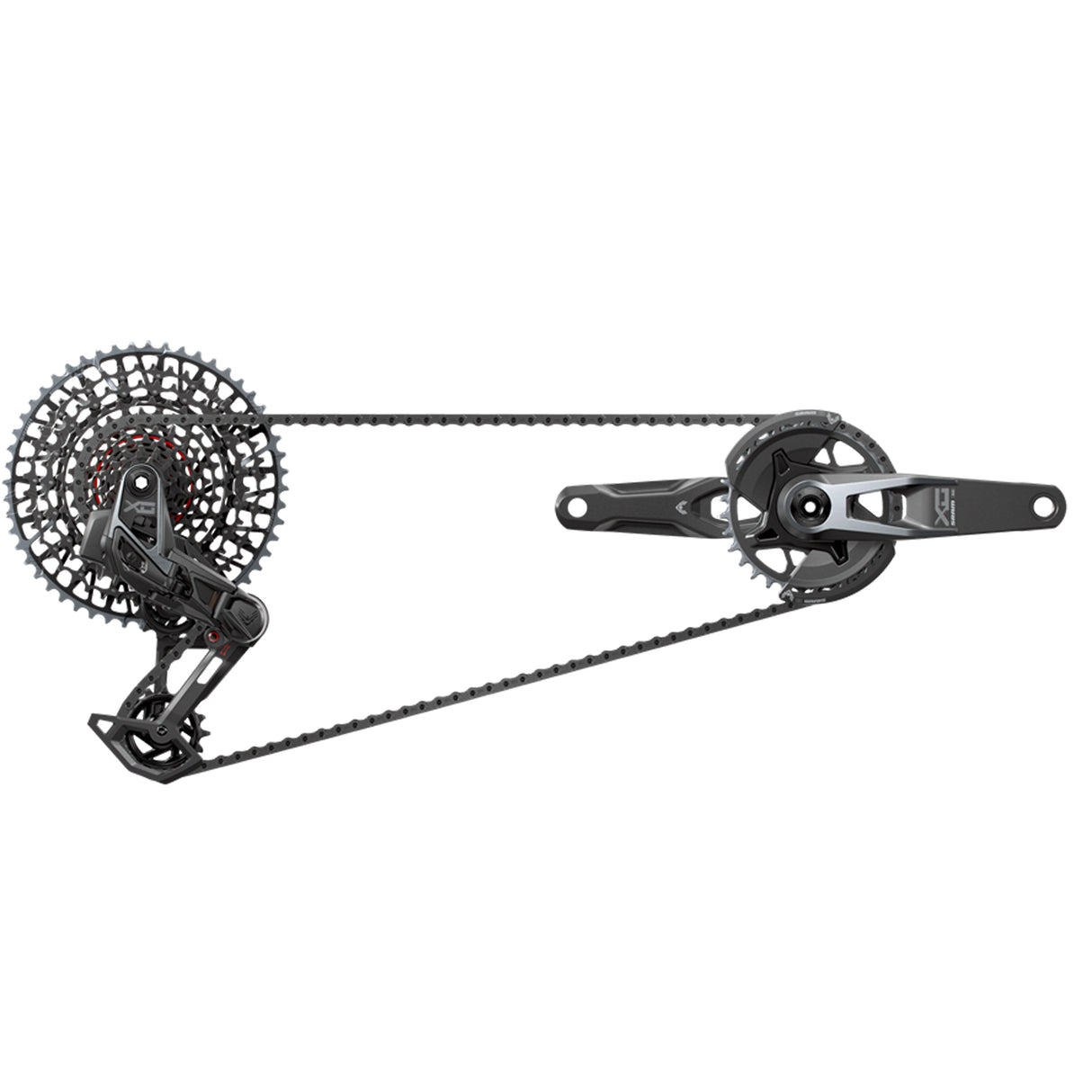 X0 T-Type Eagle V2 AXS Groupset, 165mm, Black