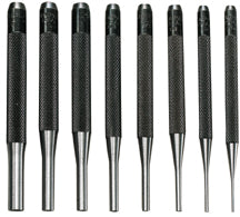 Drive-Pin Punch 8-Pc Set + Vinyl Case, 4"