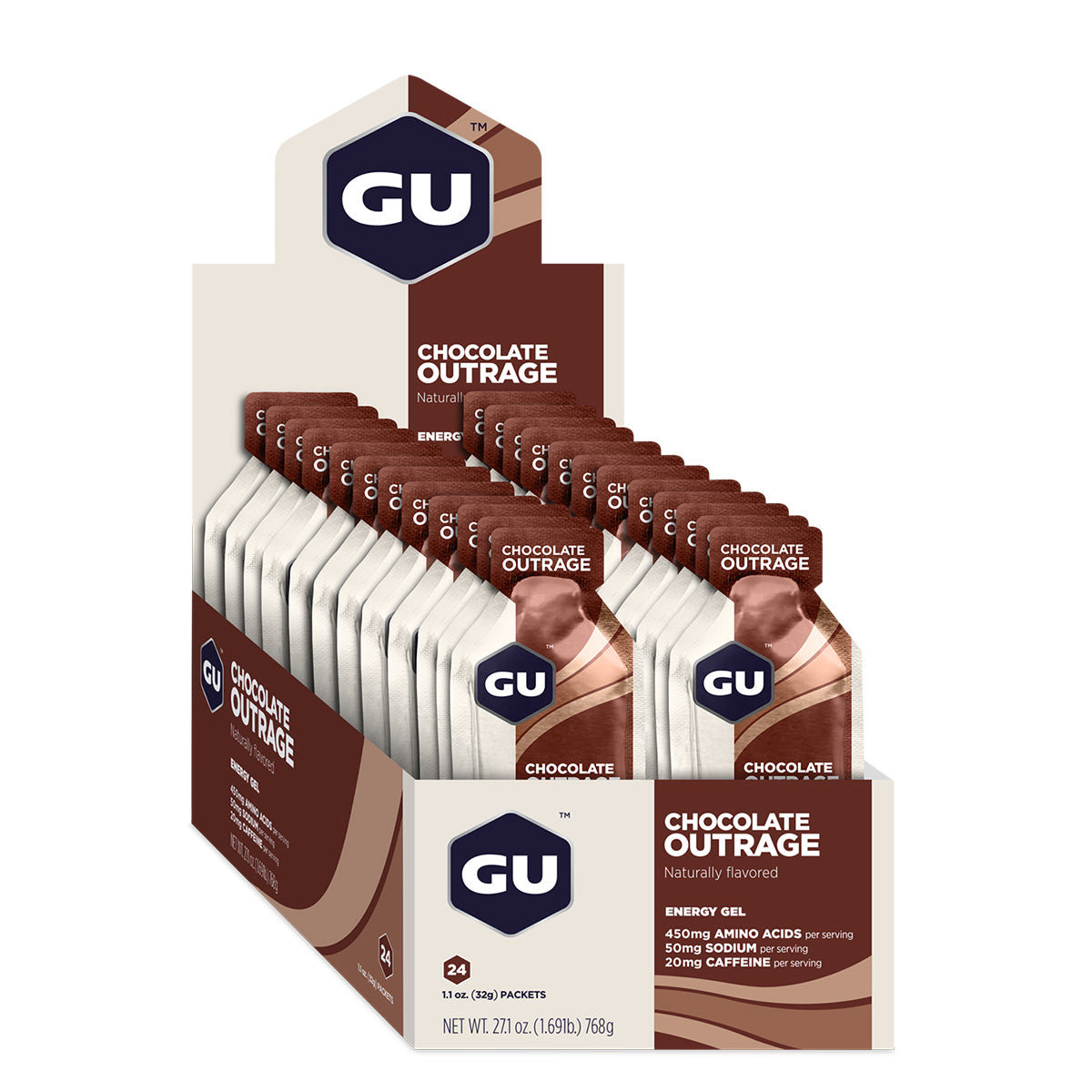 Energy Gel, Chocolate Outrage, 24/Count