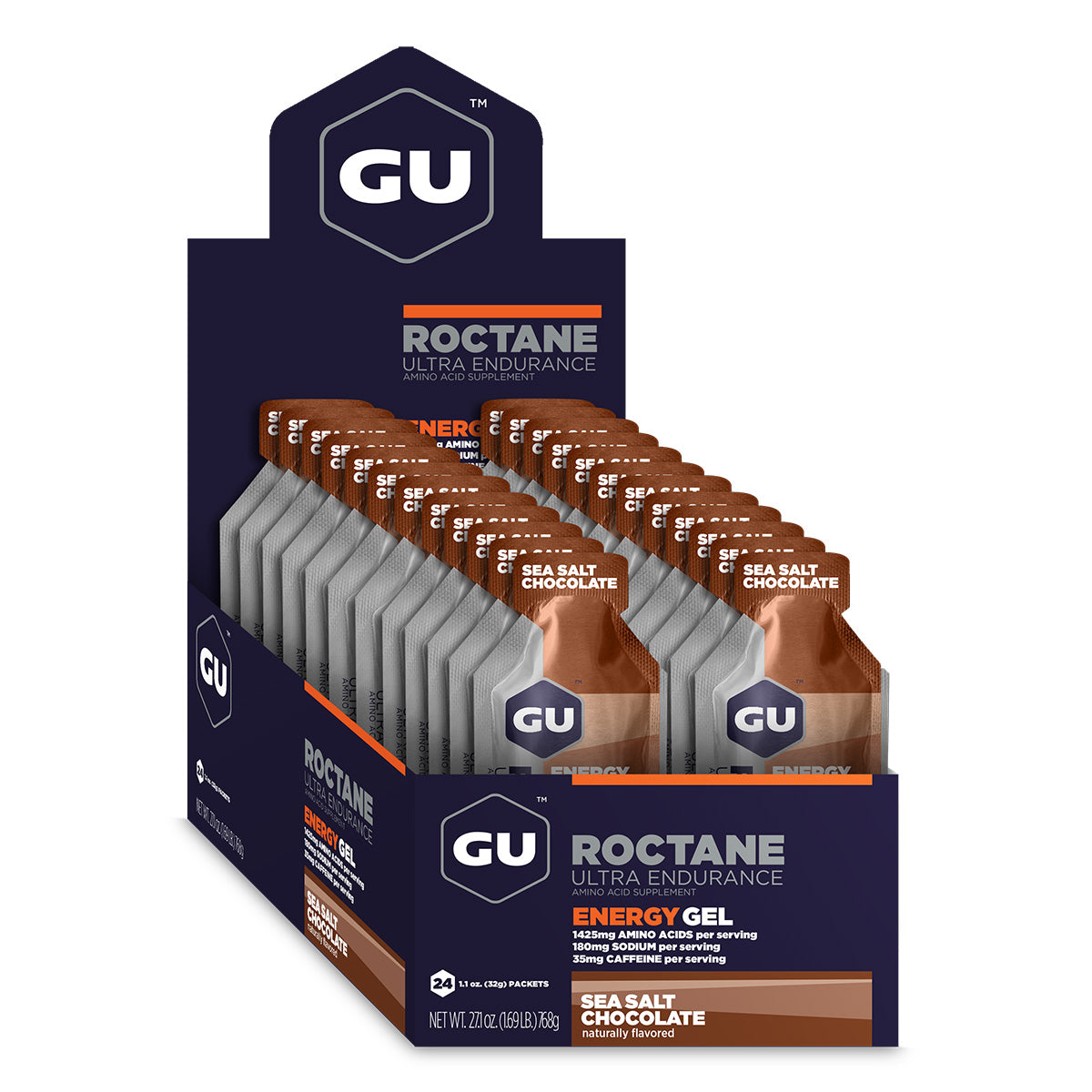Roctane Energy Gel, Sea Salt Chocolate, 24/Count