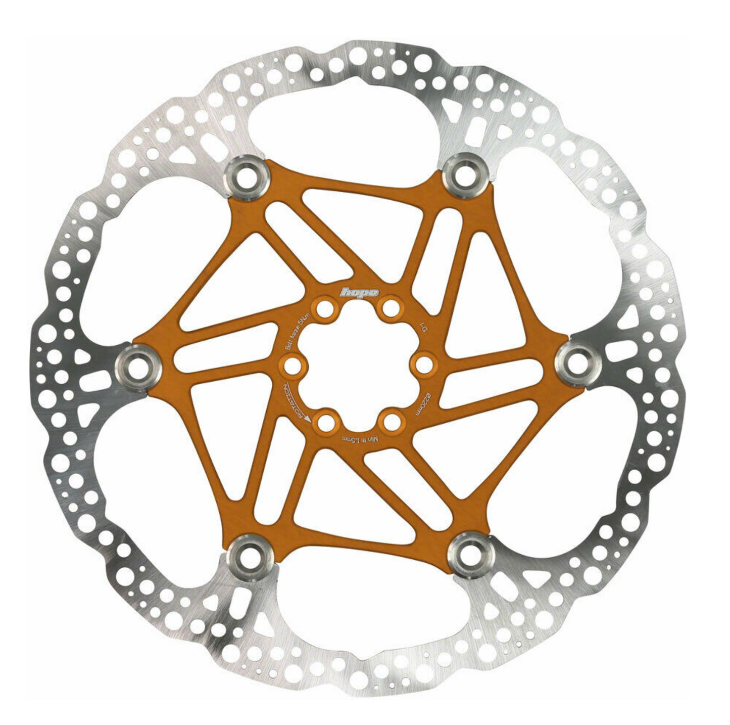 Hope Floating Disc Brake Rotor - 200mm 6-Bolt Orange