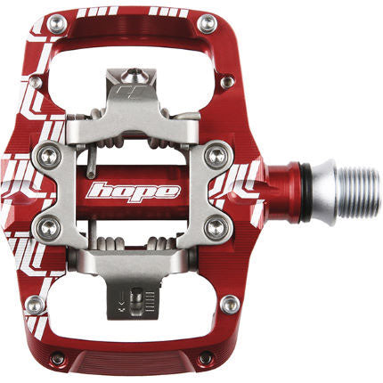 Hope Union TC Pedals - Dual Sided Clipless with Platform 9/16" Red