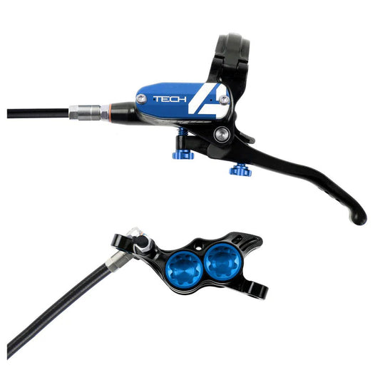 Hope Tech 4 E4 Disc Brake and Lever Set - Front Hydraulic Post Mount Blue