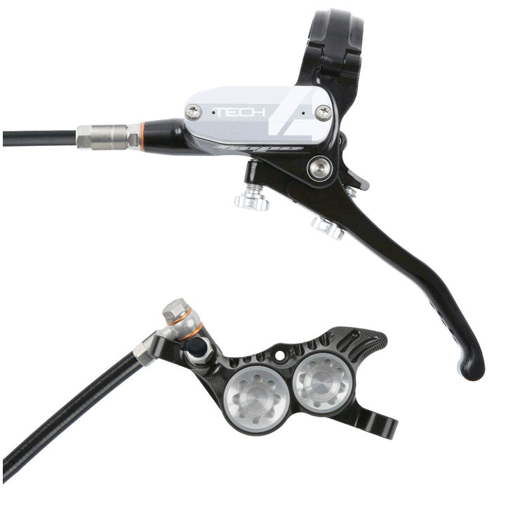 Hope Tech 4 V4 Disc Brake and Lever Set - Front Hydraulic Post Mount Silver